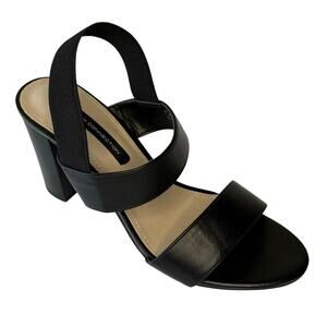 French Connection Dakota Double Band Sling Back Sandal Women's 8 | Black | NWOT